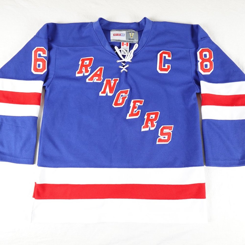 CCM Vintage Jagr Rangers Stitched Hockey Jersey Size 50 Medium Made in Canada